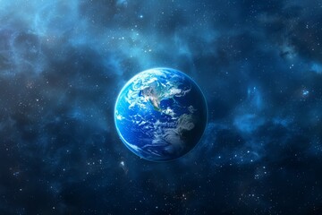 Obraz na płótnie Canvas a blue planet in space