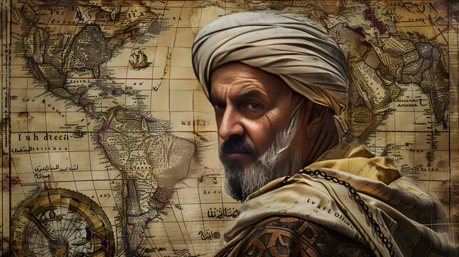 Inspirational Journey of Ibn Battuta Depicted Through Vintage Cartography and Portraits