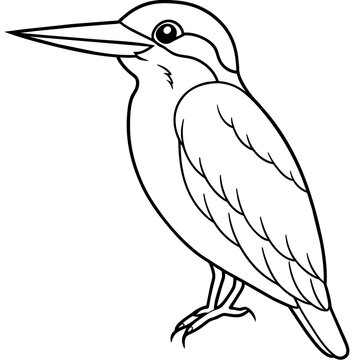 recommend clip art: line art of a kingfisher