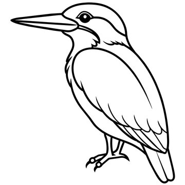 recommend clip art: line art of a kingfisher