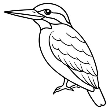 recommend clip art: line art of a kingfisher