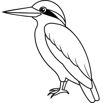 recommend clip art: line art of a kingfisher