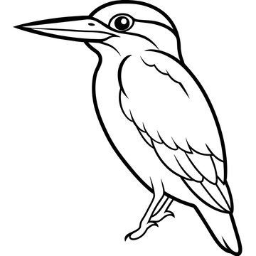 recommend clip art: line art of a kingfisher