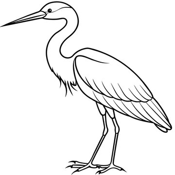 recommend clip art: line art of a heron