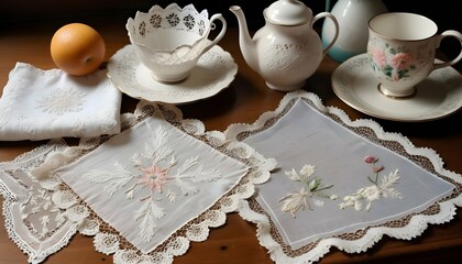 Delicate-Display-Of-Antique-Lace-Doilies-And-Embro- 2
