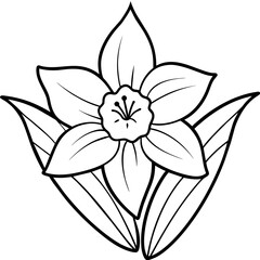 line art of a daffodil