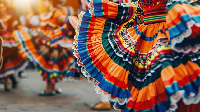 Mexican dancers performing at the square's cultural carnival