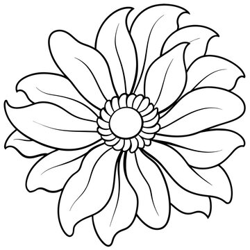 recommend clip art: line art of a anemone