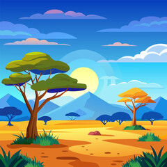 Fototapeta na wymiar mountains and trees in the background