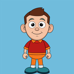 Kid cartoon character colorful kid on background
