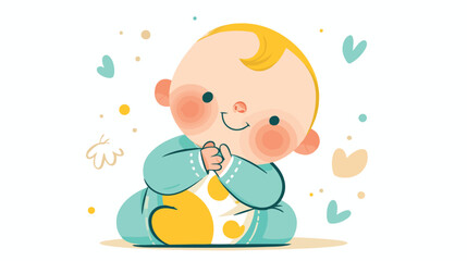 Baby icon 2d flat cartoon vactor illustration isola