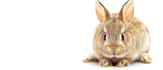 Obraz premium A close-up of a white rabbit on a blurred background