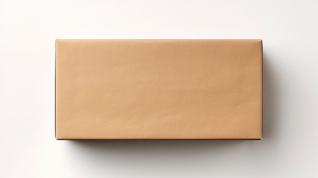Brown mailer cardboard box mockup isolated on a white background.