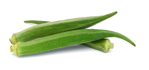 Fresh okra isolated on a white background