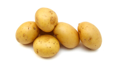 New potato isolated on white background close up