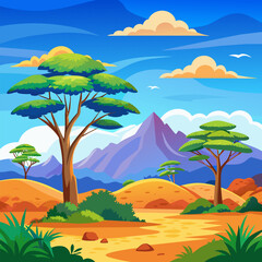 Fototapeta na wymiar mountains and trees in the background