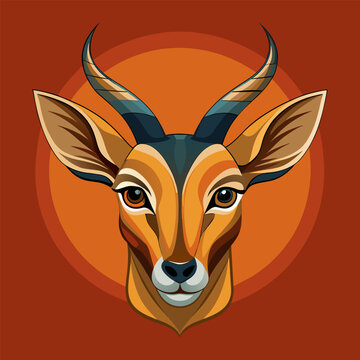 Vector deer head art illustration 