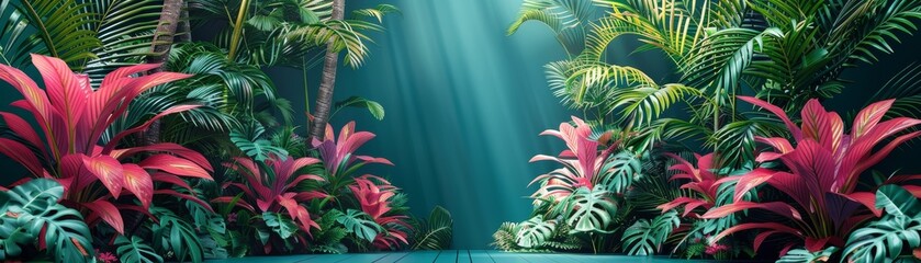 3D alien flora exotic plants