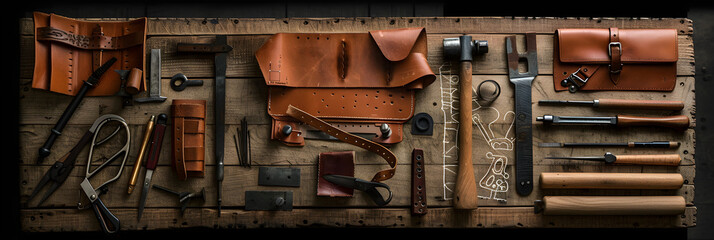The Art and Craft of Leatherworking: A Comprehensive Guide featuring Tools, Techniques, and Design Diagrams - obrazy, fototapety, plakaty