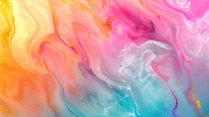 Fototapeta premium Abstract Colorful Fluid Art Background with Marble Texture and Alcohol Ink, Modern Digital Illustration