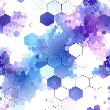 Hexagons pattern. Geometric abstract background with simple hexagonal elements. Medical, technology or science design  AI-generated Image