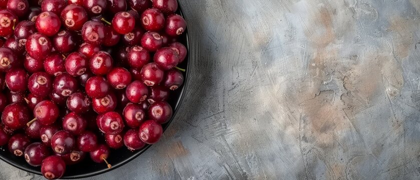   A bowl brimming with red apples sits atop a gray table, alongside another black bowl holding an abundance of red apples
