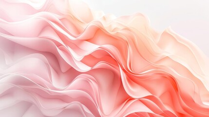 Abstract futuristic texture combining pastel peach and rose pink colors isolated on white background, modern gradient design