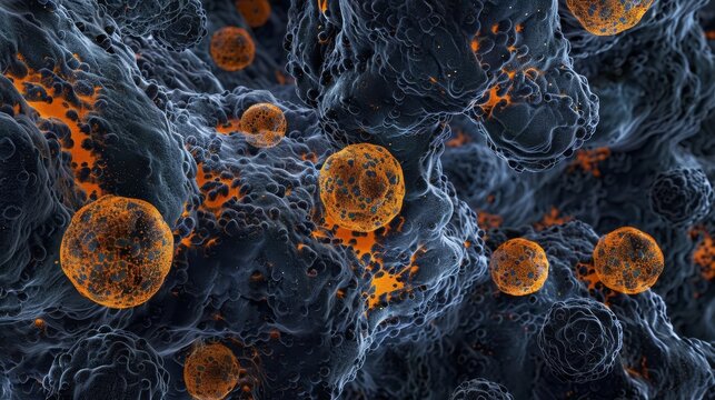 Abstract virus cells background, 3D medical illustration