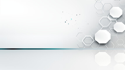 Clean White Honeycomb Pattern with Blue Accents and Space for Text