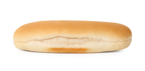 One fresh hot dog bun isolated on white