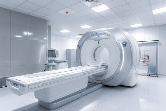 medical office with tomograph, with magnetic resonance imaging MRI, generative AI