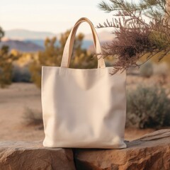 cotton tote bag mock up shopping bag, ai