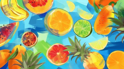 Tropical fruits on a bright background --ar 16:9 --quality 0.5 --stylize 0 Job ID: 2917c26c-5642-4384-a4b5-a5f3ba9d2530
