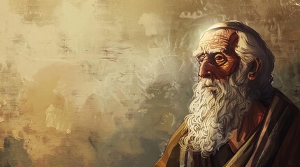 Biblical patriarch Abraham, father of faith and God's covenant, religious illustration - obrazy, fototapety, plakaty