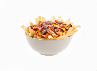 Batata frita com cheddar e bacon