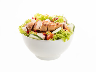 Salada com frango grelhado e legumes