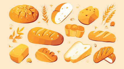 Bread icon. Vector illustration of bread. Hand draw