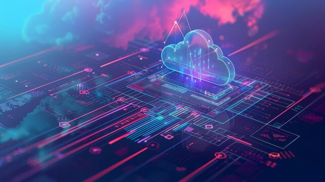 Cloud platform as a service (PaaS) for software development, concept illustration