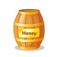 Wooden jar of sweet natural honey
