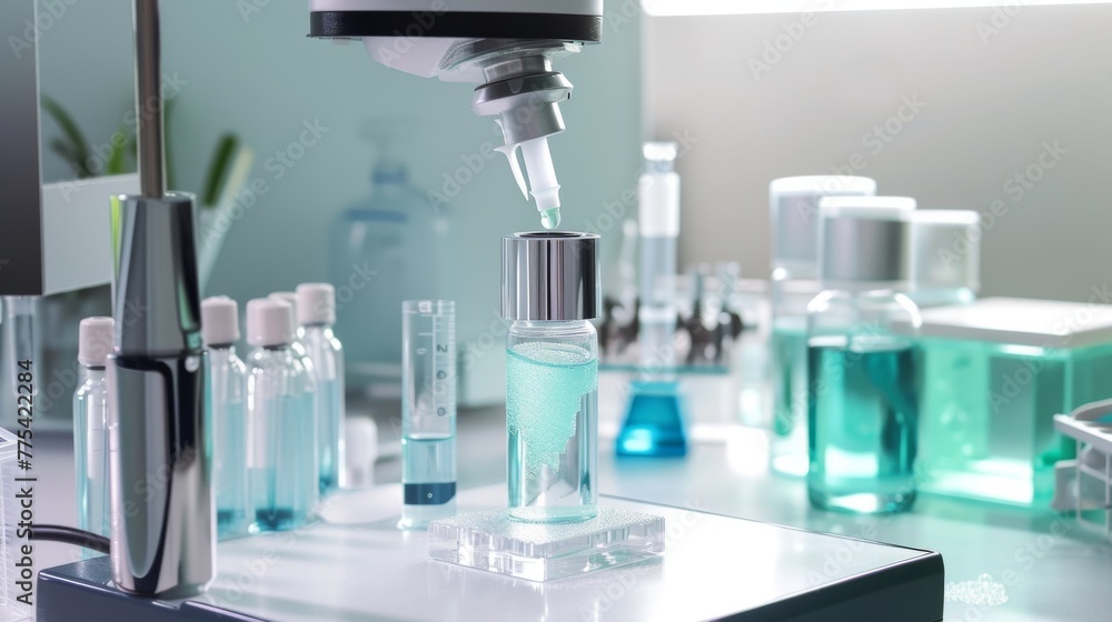 Aufkleber development of personalized bioengineered rejuvenation serums based on the user's own skin cells in 