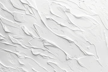 Layers of white paint strokes create a textured abstract background.