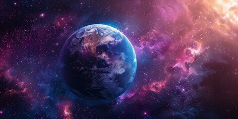Obraz na płótnie Canvas huge planet against the sky space Generative AI