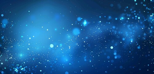 Obraz premium Abstract blue background with glowing stars and bokeh lights Generative AI