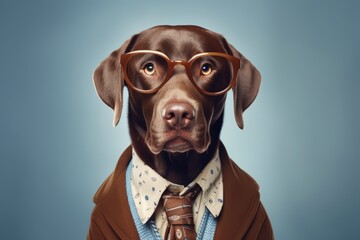 Man with dog head in elegant attire - obrazy, fototapety, plakaty