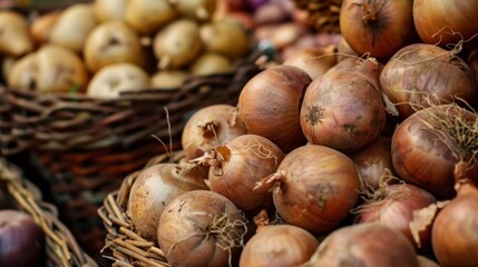 A Pile of Onions Arranged Neatly