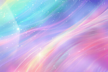 A vibrant abstract background with flowing pink and blue hues and sparkling stars.