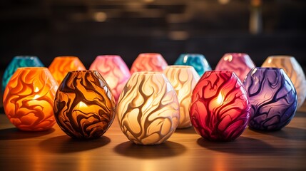 Easter egg-shaped candles