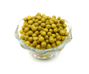 Fresh peas isolated on white background