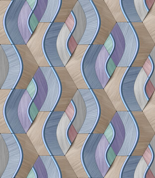Seamless Geometric 3D Wallpaper Design for Interior Decor