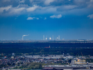Blick in die Rheinebene zwischen Karlsruhe und Mannheim